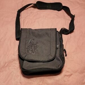 REI Black Women's Messenger Bag with Embroidered Flap